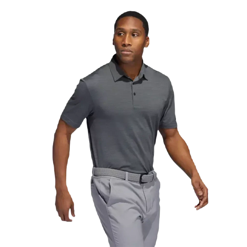 Adidas Space-Dyed Striped Men's Polo Shirt - Grey