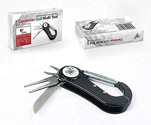 All in One Golfer's Tool. Golf Divot Fixer, Magnetic Golf Ball Marker, 2 Pin Golf Spike Wrench, Golf Pocket Knife & Golf Keyring Holder. No More Stress! All at Your Fingertips on The Golf Course