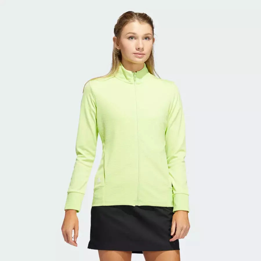 Adidas Ladies Textured Full-Zip Jacket - Green