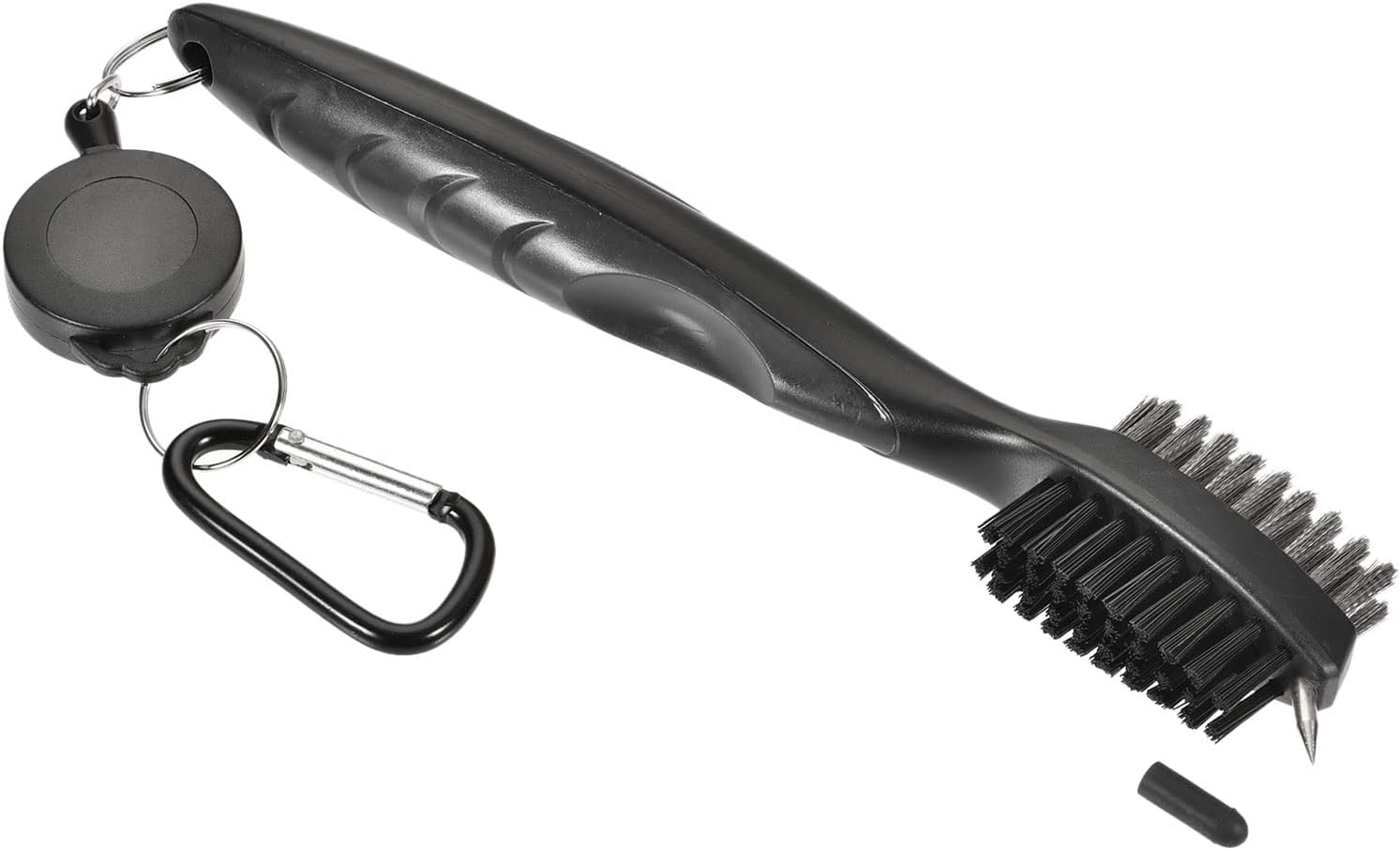 2 Pack Golf Club Brush - Golf Club Groove Cleaner Zip-line Dual Sided Bristle Cleaning Tools with Clip, Retractable, Apply to Outdoor (Grey)