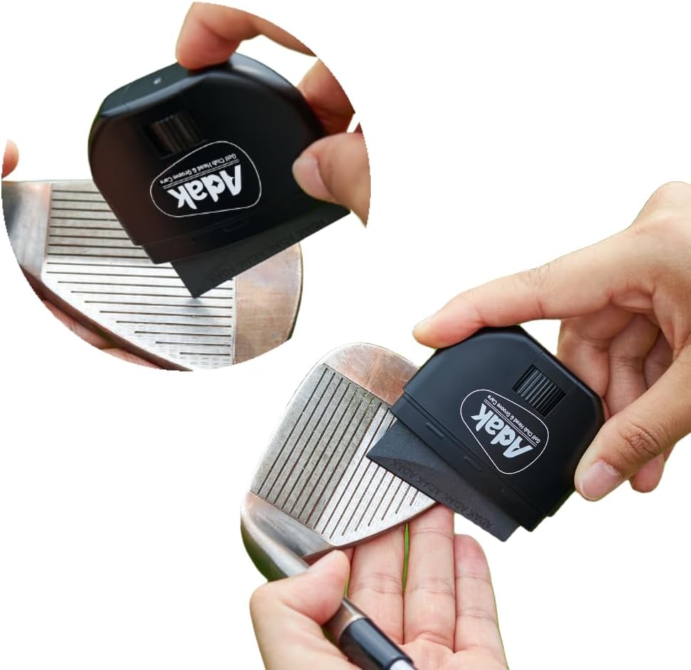 2 in1 Golf Club Cleaner | Club Head & Groove Cleaning | Increase Backspin & Shot Accuracy | Golf Accessories | Diamond-Contained Dry Cleaning Tools | Perfect Golf Gift for Group and Personally