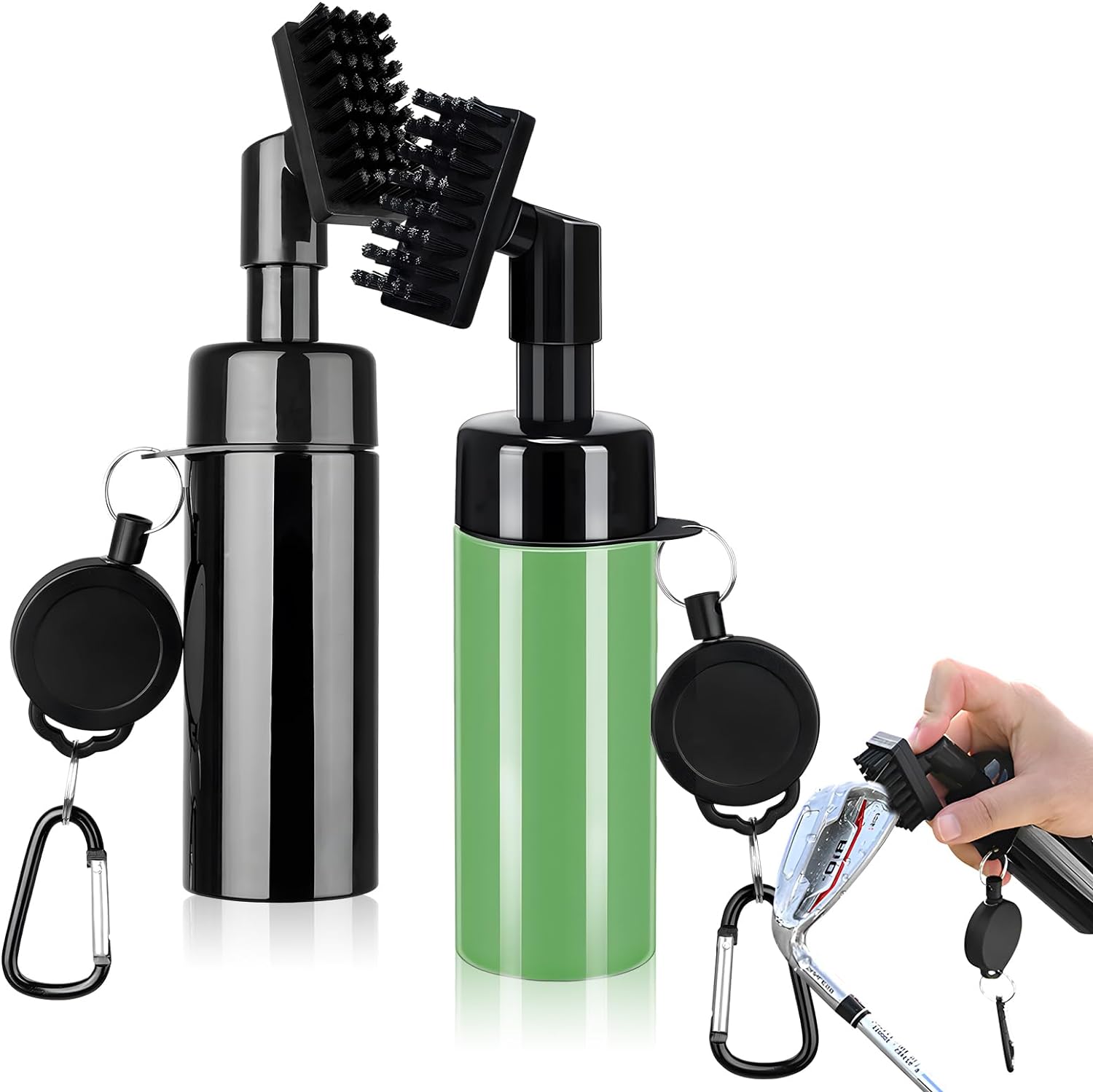 2 Pack Golf Club Cleaning Brush for Golf Bags, Golf Water Brush Club Groove Cleaner