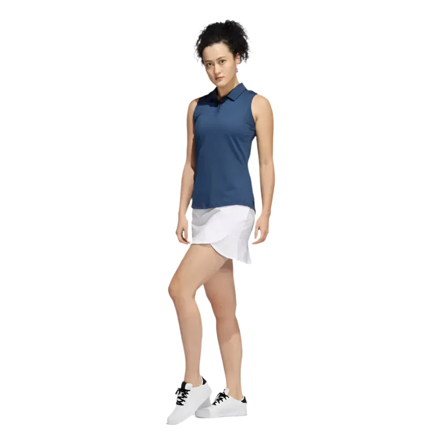 Adidas Ladies Sleeveless Polo Shirt Navy