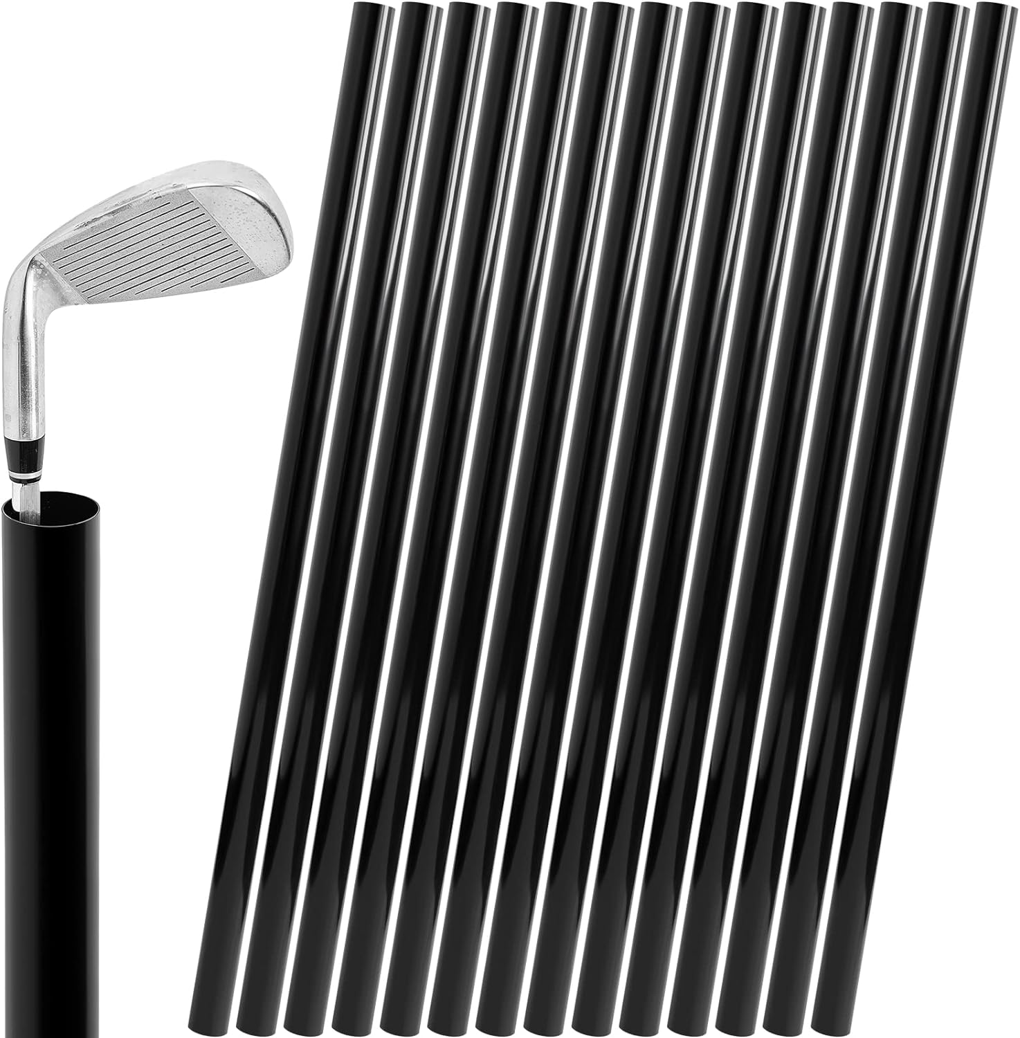 14 Pcs Plastic Golf Club Tube Black Golf Tubes Dividers for Bags 1.25 Inch Individual Golf Bag Tubes for Clubs Golf Club Bag Accessories for Men Women Club Holder