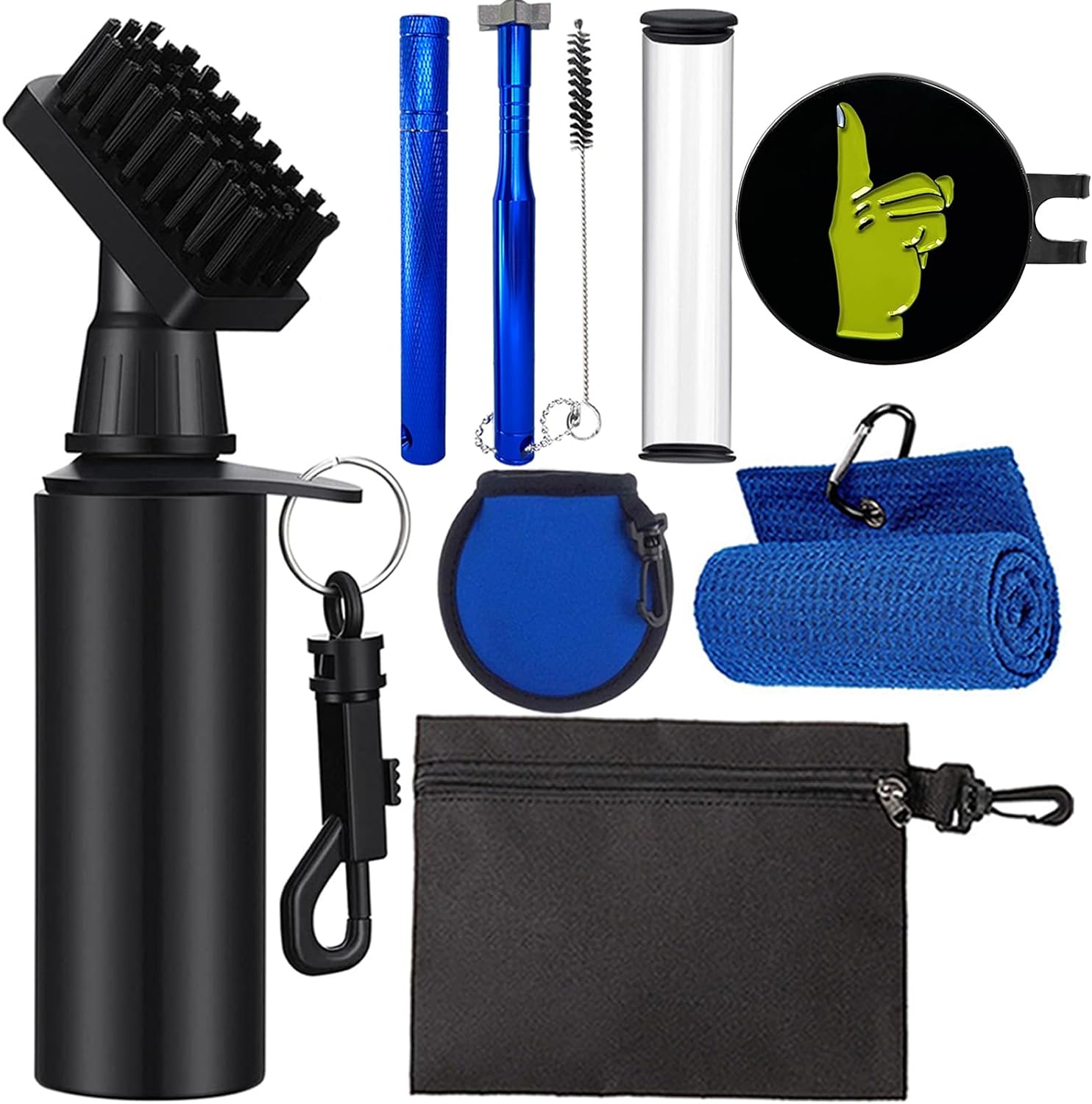 7 in 1 Golf Cleaning Tool and Strong Magnetic Golf Hat Clip with Ball Marker