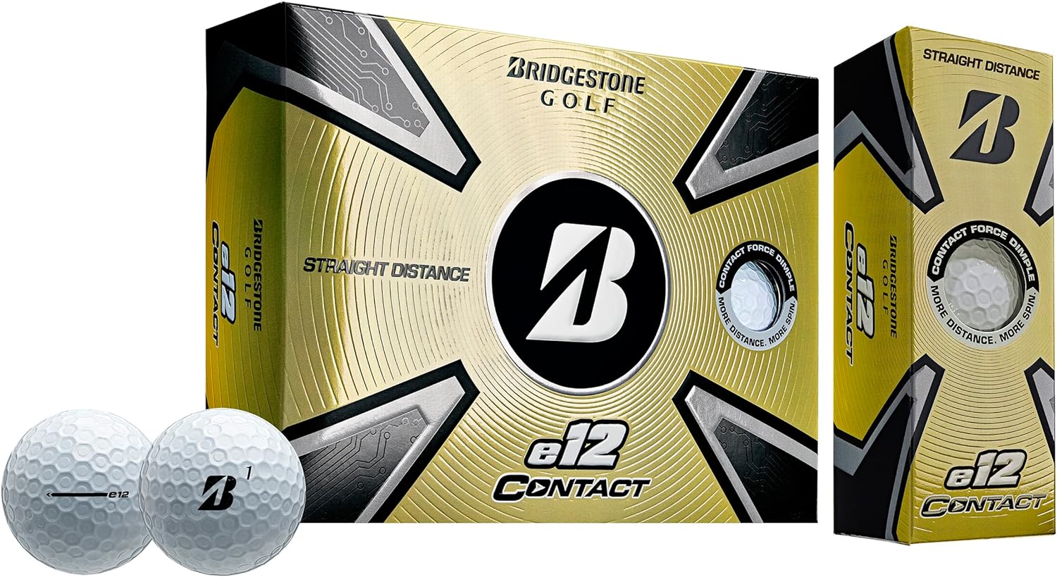 2023 Bridgestone Golf e12 Contact Golf Balls, White