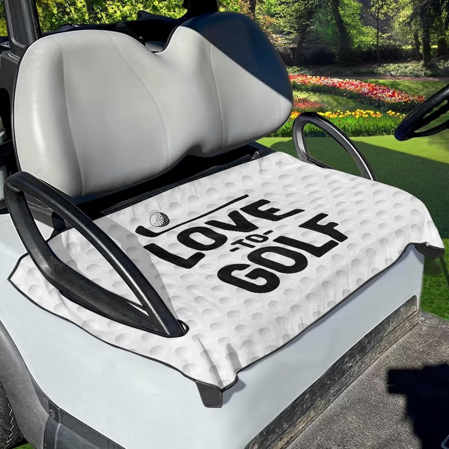 AFPANQZ Golf Cart Seat Cover Protection Universal Soft Golf Cart Seat Cover Towel Blanket Fit Most 2 Person Golf Cart
