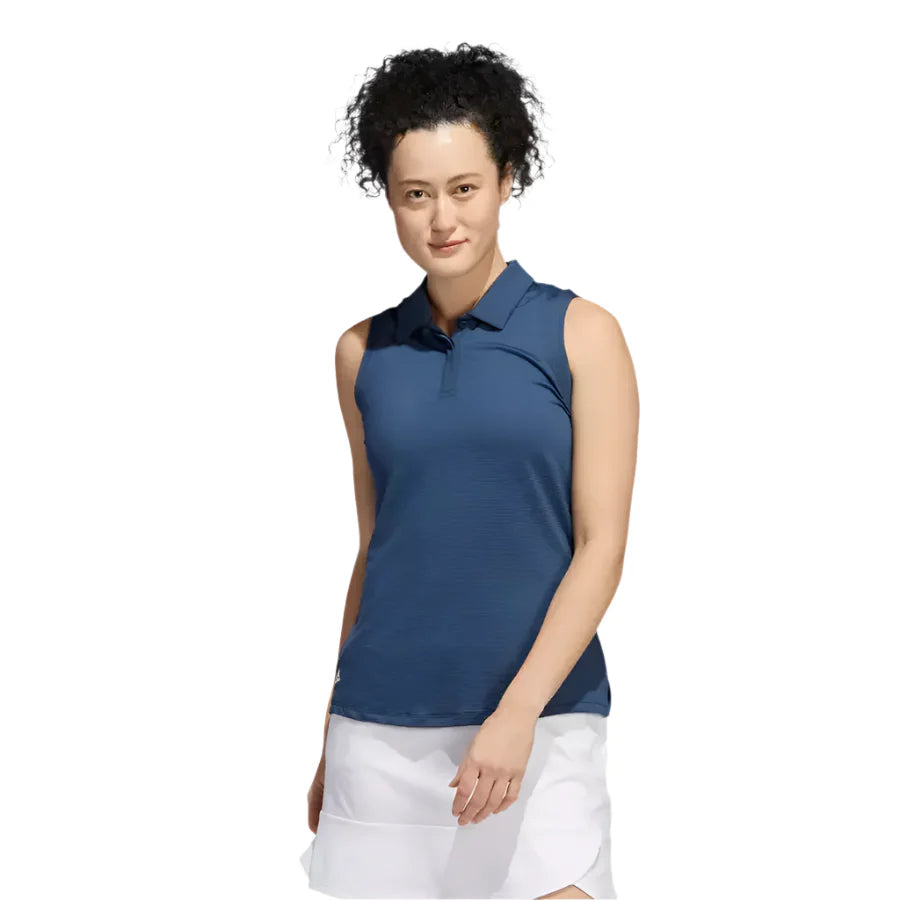 Adidas Ladies Sleeveless Polo Shirt Navy