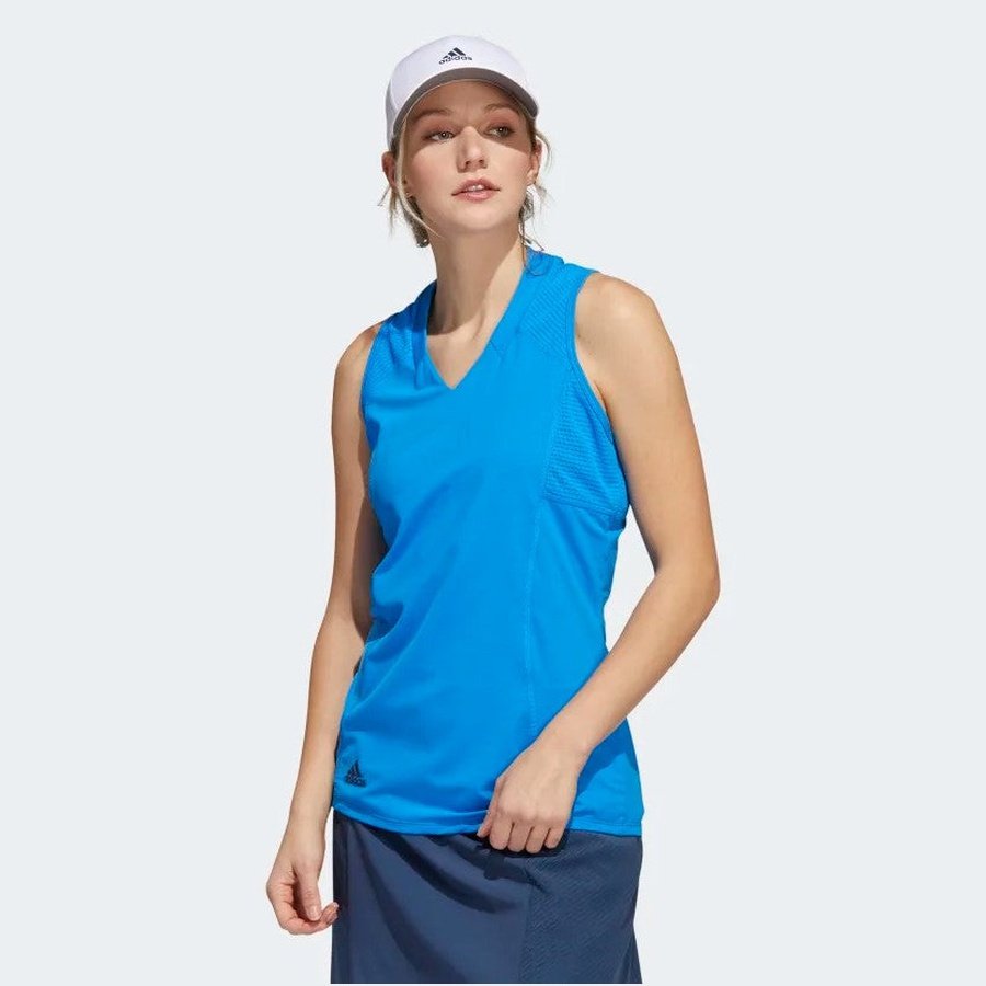 Ladies Adidas HEAT.RDY Sleeveless Polo Shirt