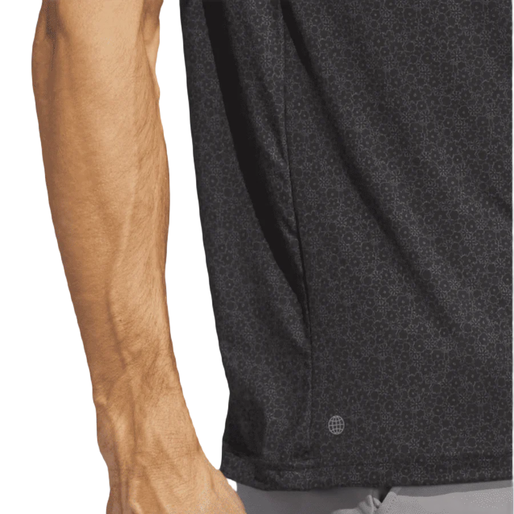 Adidas 2023 Ultimate365 Allover Print Golf Shirt - Black