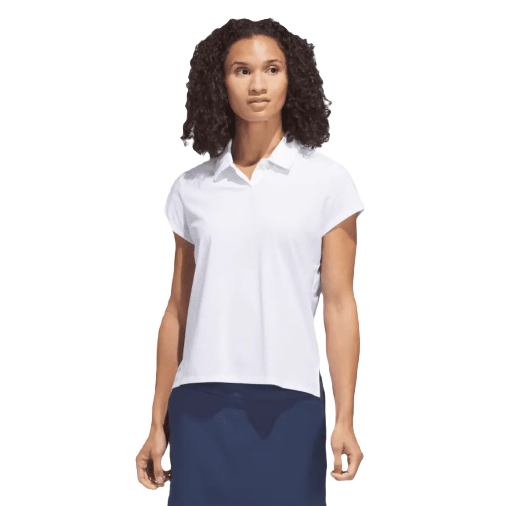 Adidas Ladies Go-To Heathered Polo Shirt - White