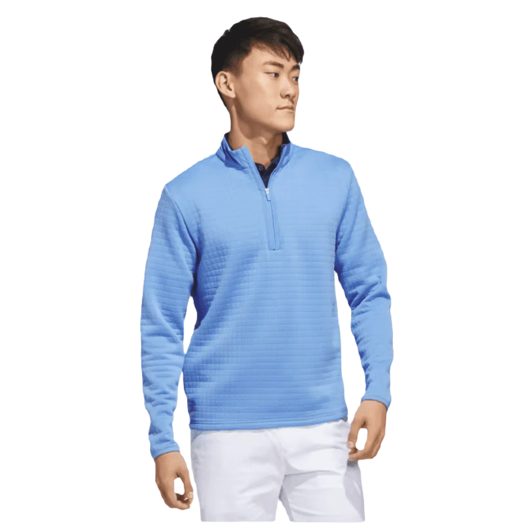 Adidas (DWR) Water Repellent 1/4 Zip Pullover - Blue