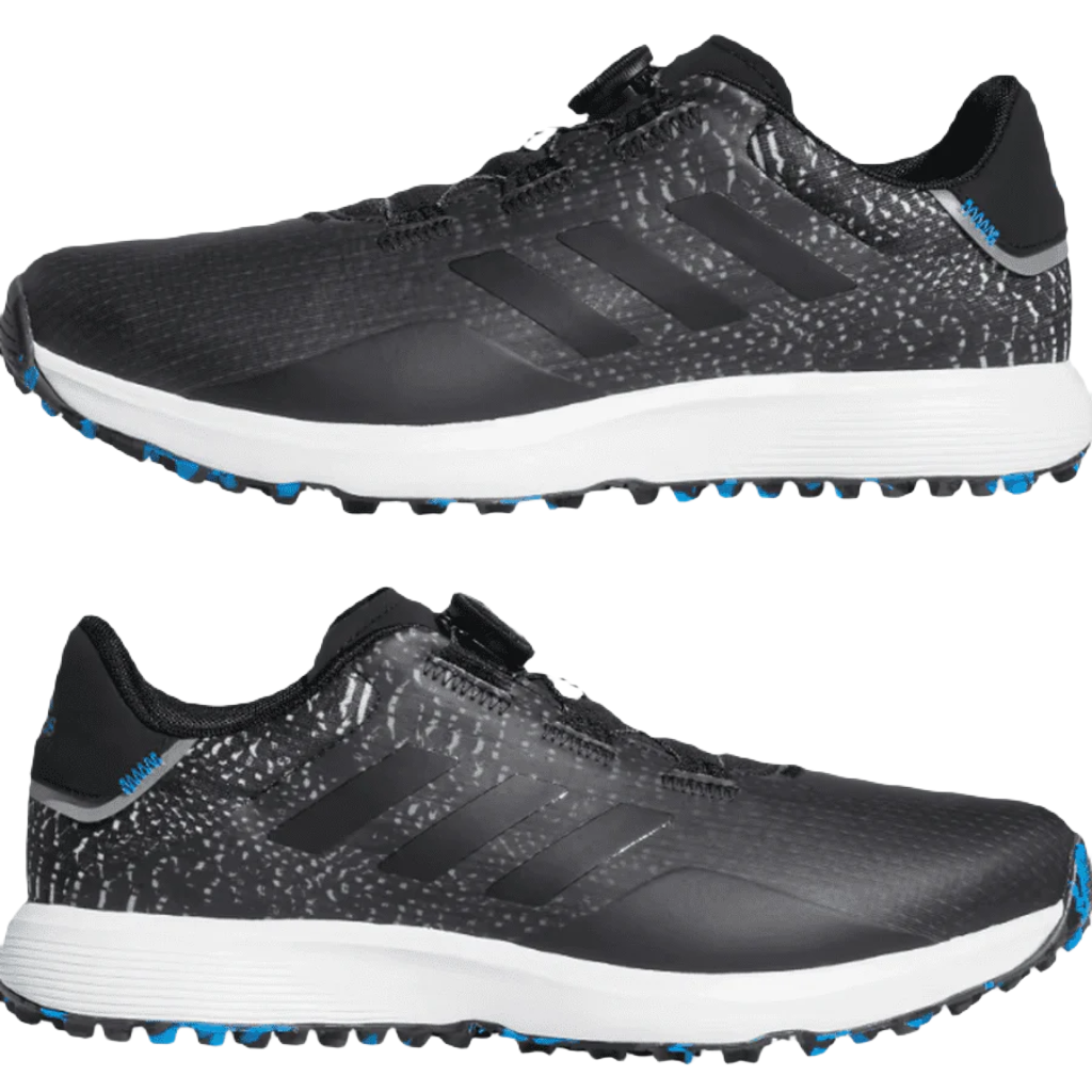 Adidas S2G BOA Wide Men's Spikeless Golf Shoes - Black