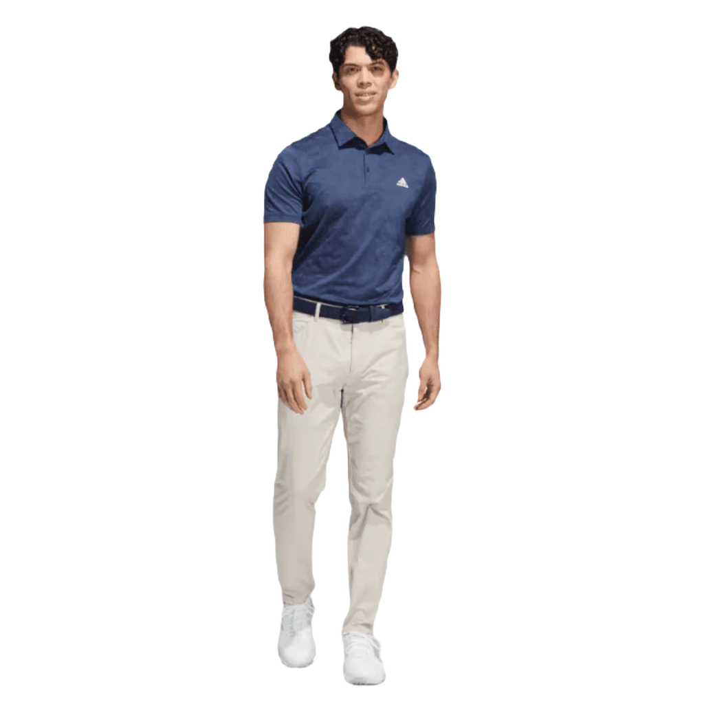 Adidas Jacquard Golf Polo Shirt - Navy